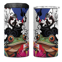 Boricua Taino Coqui Tropical 4 in 1 Can Cooler Tumbler Puerto Rico Grunge Flag - Wonder Print Shop