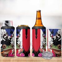 Boricua Taino Coqui Tropical 4 in 1 Can Cooler Tumbler Puerto Rico Grunge Flag - Wonder Print Shop