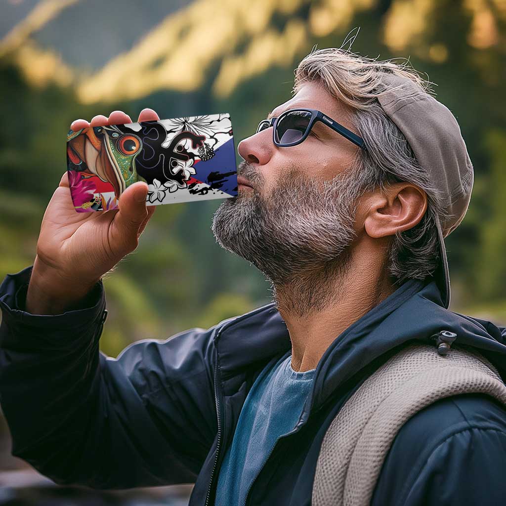 Boricua Taino Coqui Tropical 4 in 1 Can Cooler Tumbler Puerto Rico Grunge Flag - Wonder Print Shop