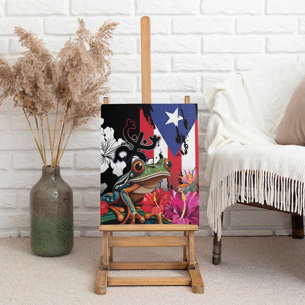 Boricua Taino Coqui Tropical Canvas Wall Art Puerto Rico Grunge Flag - Wonder Print Shop
