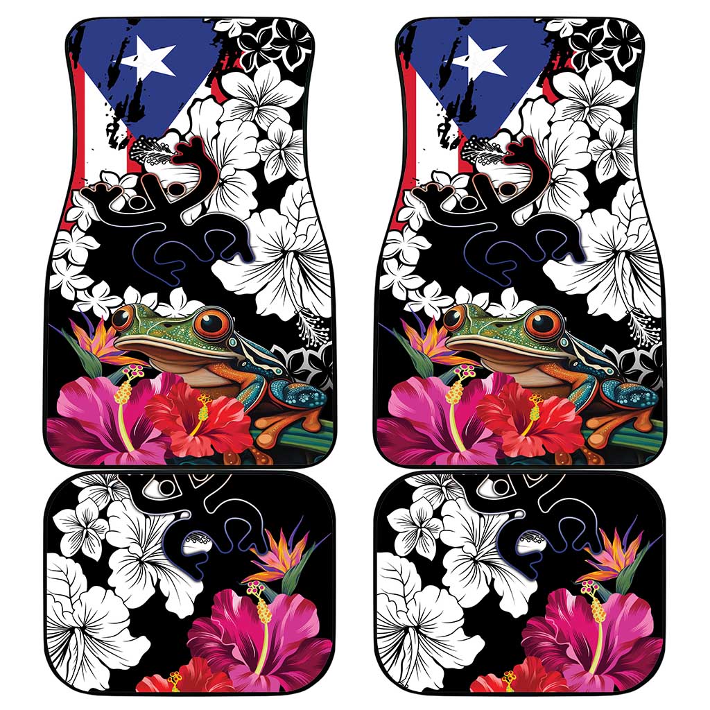 Boricua Taino Coqui Tropical Car Mats Puerto Rico Grunge Flag - Wonder Print Shop