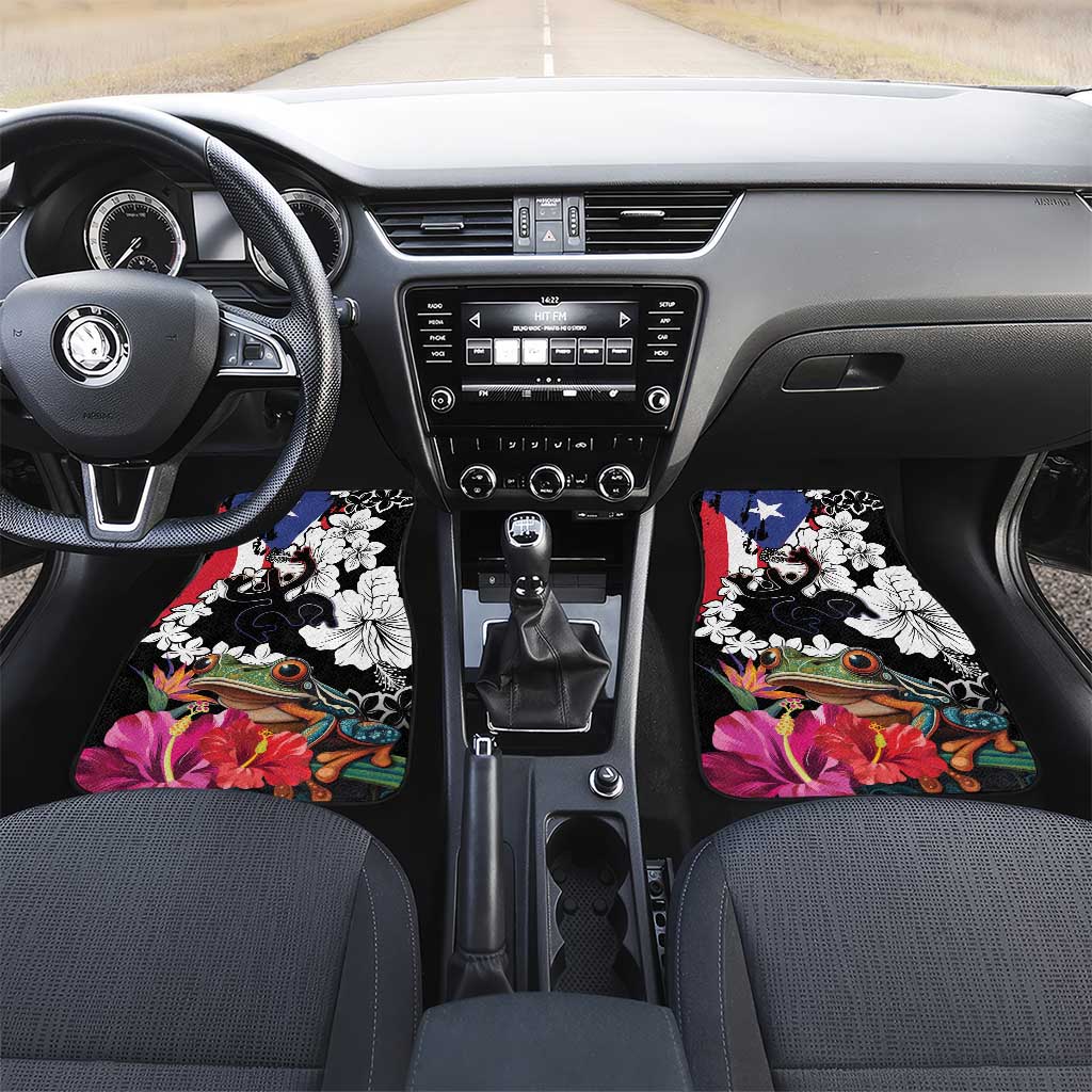 Boricua Taino Coqui Tropical Car Mats Puerto Rico Grunge Flag - Wonder Print Shop