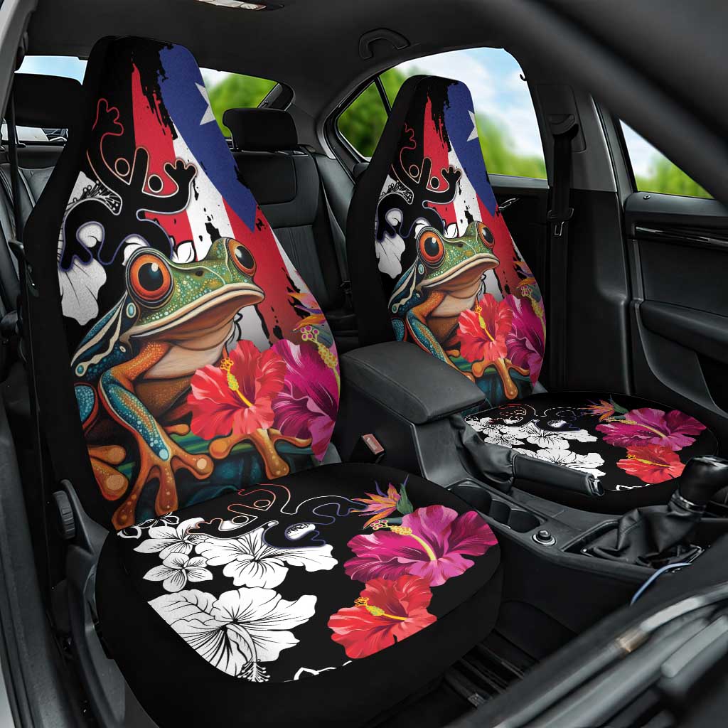 Boricua Taino Coqui Tropical Car Seat Cover Puerto Rico Grunge Flag - Wonder Print Shop