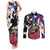Boricua Taino Coqui Tropical Couples Matching Tank Maxi Dress and Long Sleeve Button Shirt Puerto Rico Grunge Flag - Wonder Print Shop