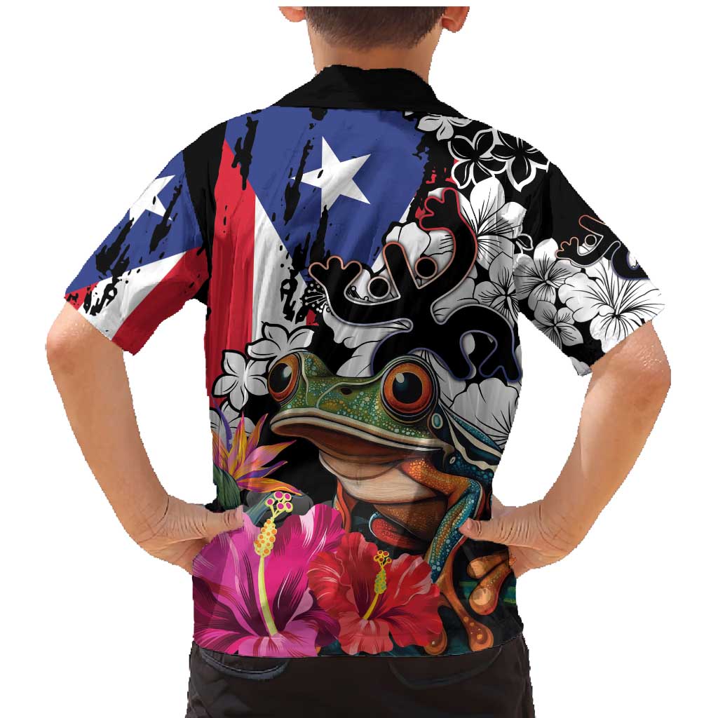 Boricua Taino Coqui Tropical Family Matching Mermaid Dress and Hawaiian Shirt Puerto Rico Grunge Flag - Wonder Print Shop