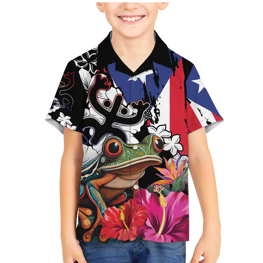 Boricua Taino Coqui Tropical Family Matching Mermaid Dress and Hawaiian Shirt Puerto Rico Grunge Flag - Wonder Print Shop