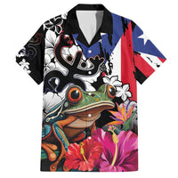 Boricua Taino Coqui Tropical Family Matching Off The Shoulder Long Sleeve Dress and Hawaiian Shirt Puerto Rico Grunge Flag - Wonder Print Shop