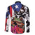 Boricua Taino Coqui Tropical Family Matching Off The Shoulder Long Sleeve Dress and Hawaiian Shirt Puerto Rico Grunge Flag - Wonder Print Shop