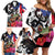 Boricua Taino Coqui Tropical Family Matching Off Shoulder Short Dress and Hawaiian Shirt Puerto Rico Grunge Flag - Wonder Print Shop