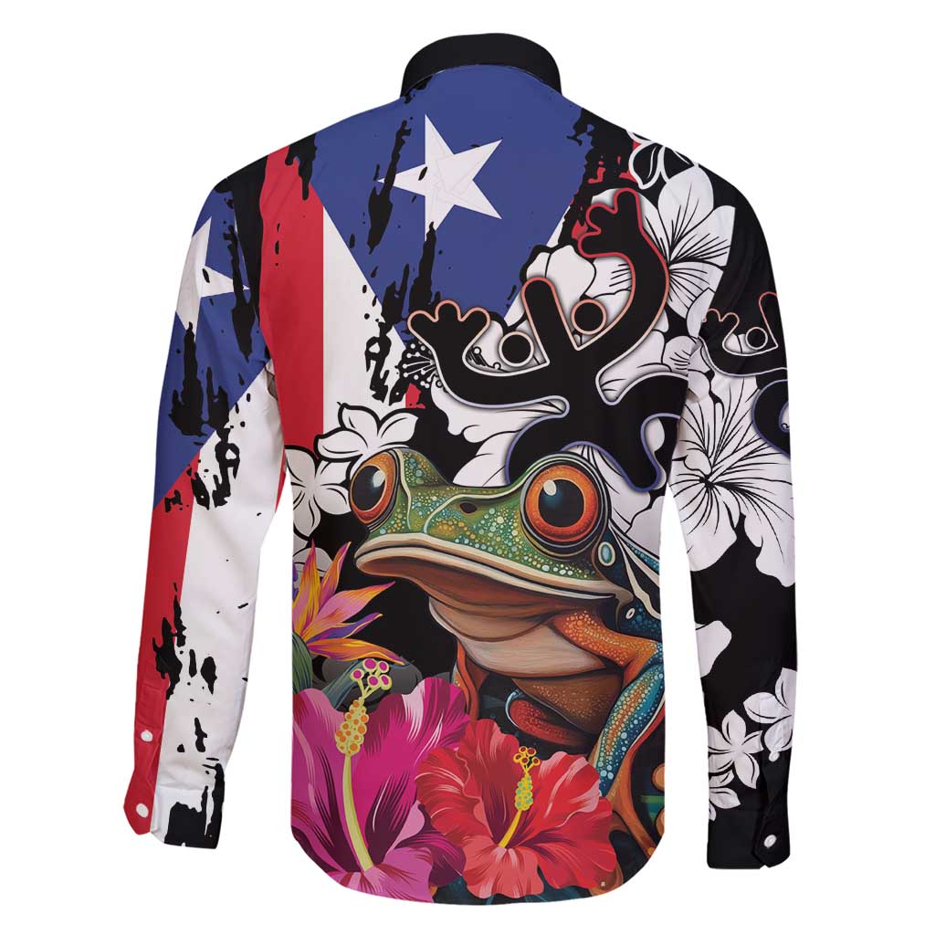 Boricua Taino Coqui Tropical Family Matching Short Sleeve Bodycon Dress and Hawaiian Shirt Puerto Rico Grunge Flag - Wonder Print Shop