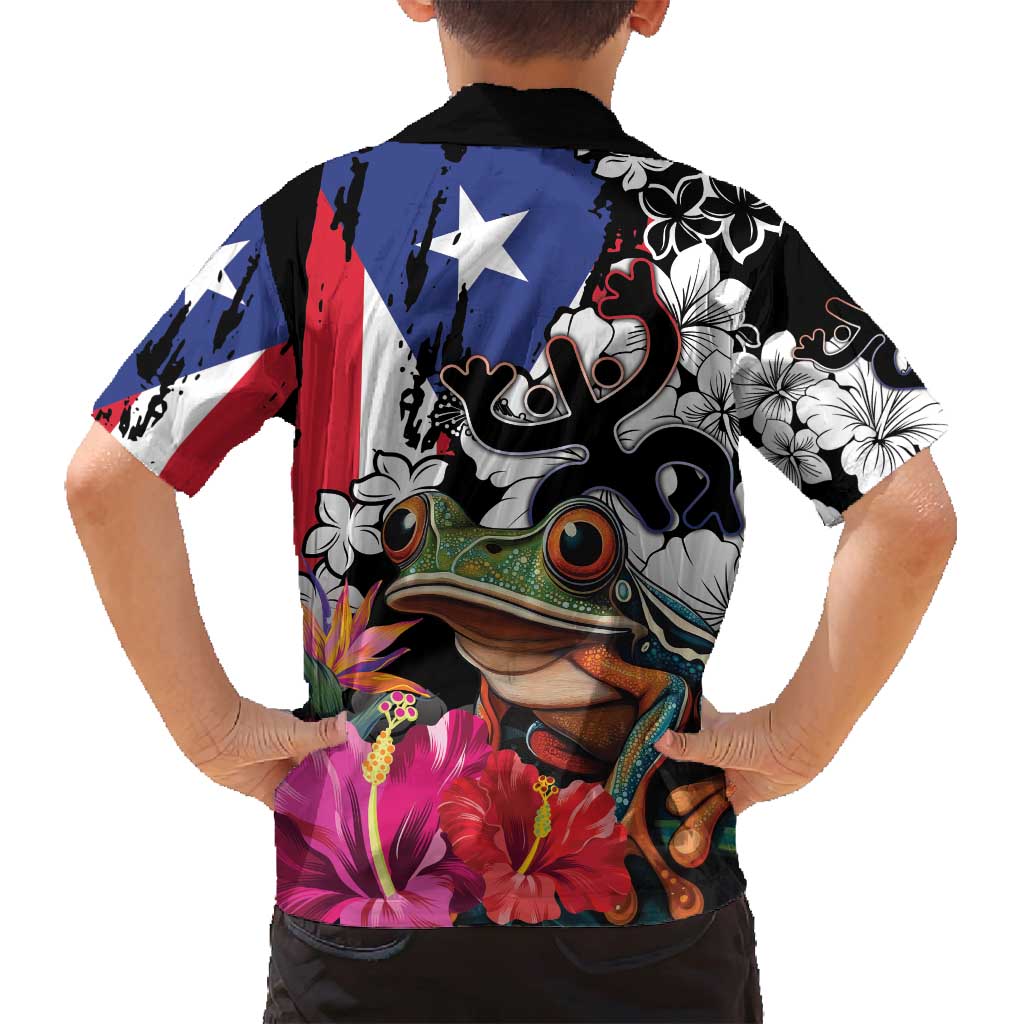 Boricua Taino Coqui Tropical Family Matching Tank Maxi Dress and Hawaiian Shirt Puerto Rico Grunge Flag - Wonder Print Shop