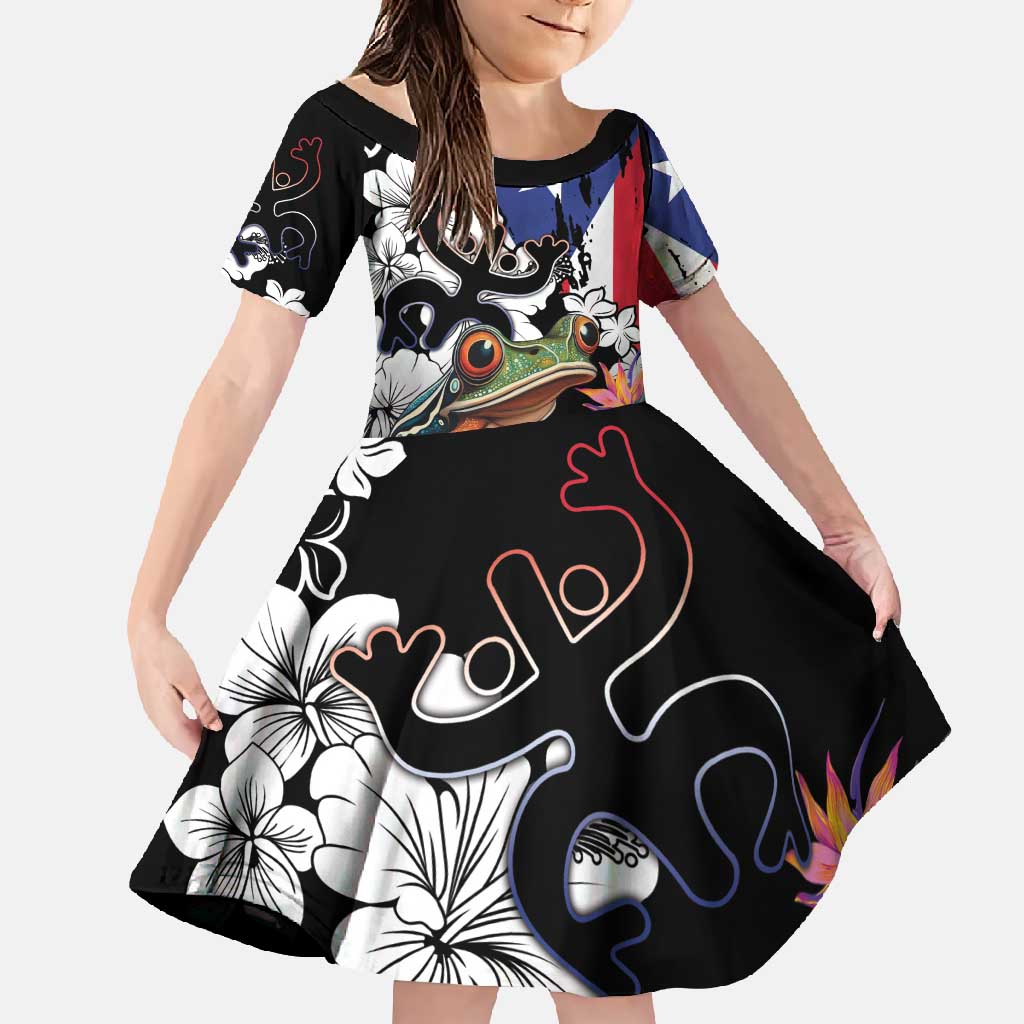 Boricua Taino Coqui Tropical Family Matching Tank Maxi Dress and Hawaiian Shirt Puerto Rico Grunge Flag - Wonder Print Shop