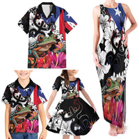 Boricua Taino Coqui Tropical Family Matching Tank Maxi Dress and Hawaiian Shirt Puerto Rico Grunge Flag - Wonder Print Shop