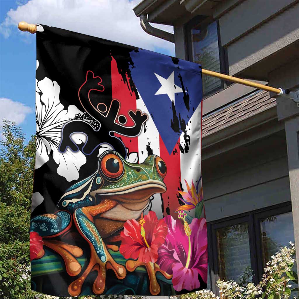 Boricua Taino Coqui Tropical Garden Flag Puerto Rico Grunge Flag - Wonder Print Shop