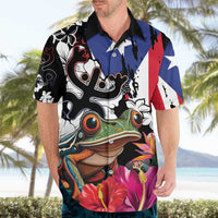 Boricua Taino Coqui Tropical Hawaiian Shirt Puerto Rico Grunge Flag - Wonder Print Shop