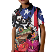 Boricua Taino Coqui Tropical Kid Polo Shirt Puerto Rico Grunge Flag - Wonder Print Shop