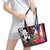 Boricua Taino Coqui Tropical Leather Tote Bag Puerto Rico Grunge Flag - Wonder Print Shop