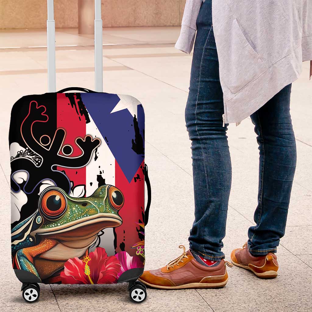 Boricua Taino Coqui Tropical Luggage Cover Puerto Rico Grunge Flag - Wonder Print Shop