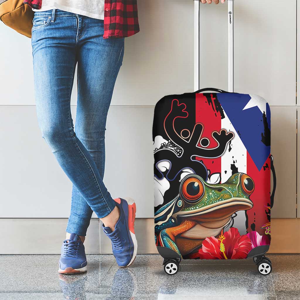 Boricua Taino Coqui Tropical Luggage Cover Puerto Rico Grunge Flag - Wonder Print Shop