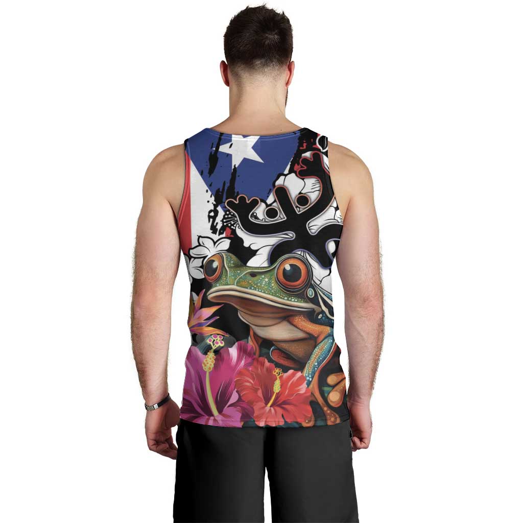 Boricua Taino Coqui Tropical Men Tank Top Puerto Rico Grunge Flag - Wonder Print Shop