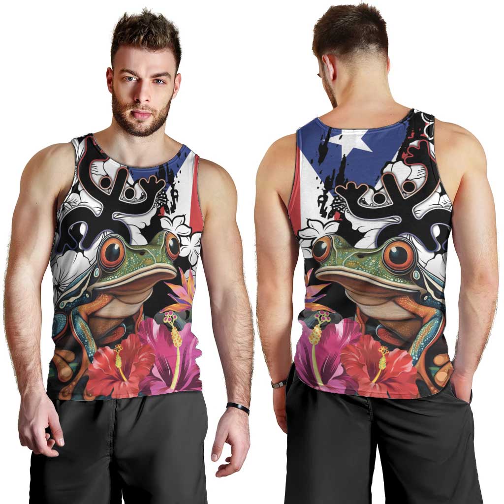 Boricua Taino Coqui Tropical Men Tank Top Puerto Rico Grunge Flag - Wonder Print Shop