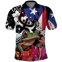 Boricua Taino Coqui Tropical Polo Shirt Puerto Rico Grunge Flag - Wonder Print Shop