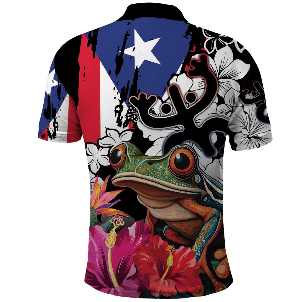 Boricua Taino Coqui Tropical Polo Shirt Puerto Rico Grunge Flag - Wonder Print Shop