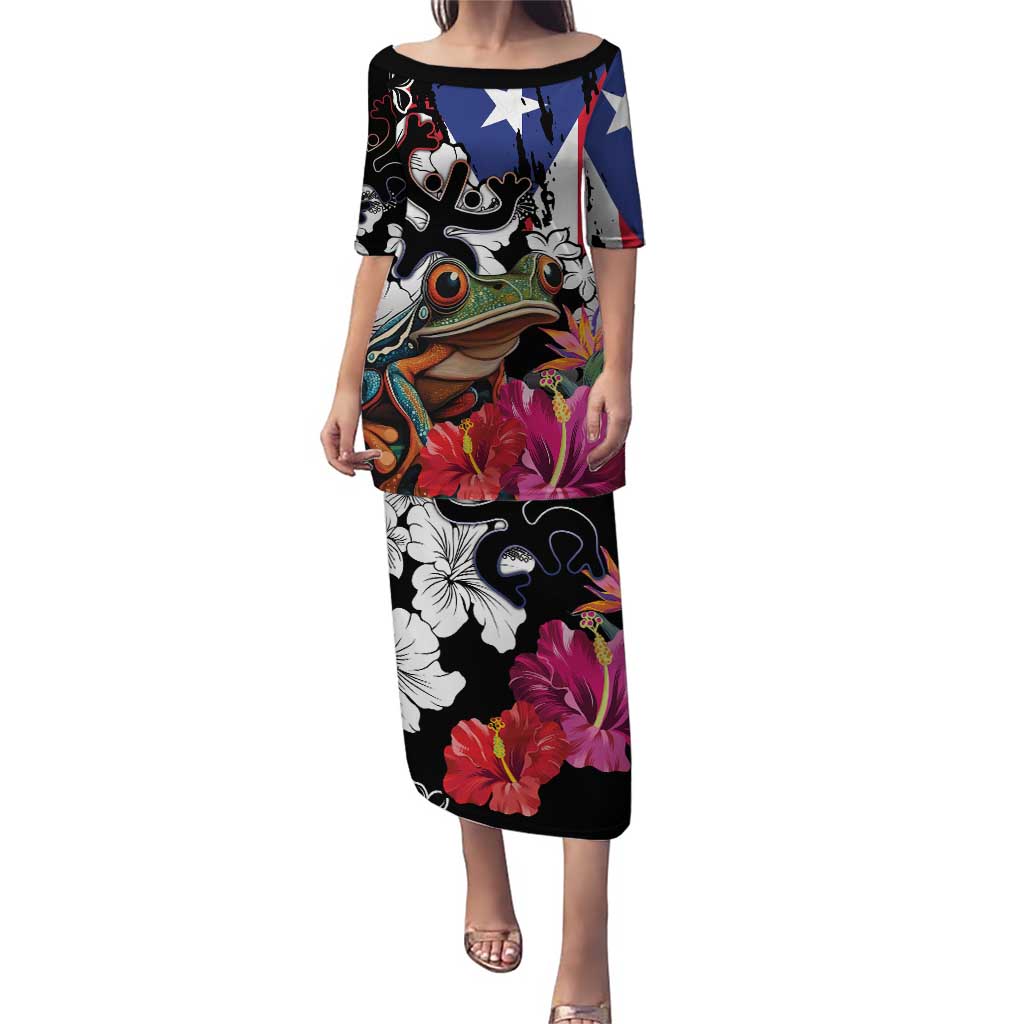 Boricua Taino Coqui Tropical Puletasi Puerto Rico Grunge Flag - Wonder Print Shop