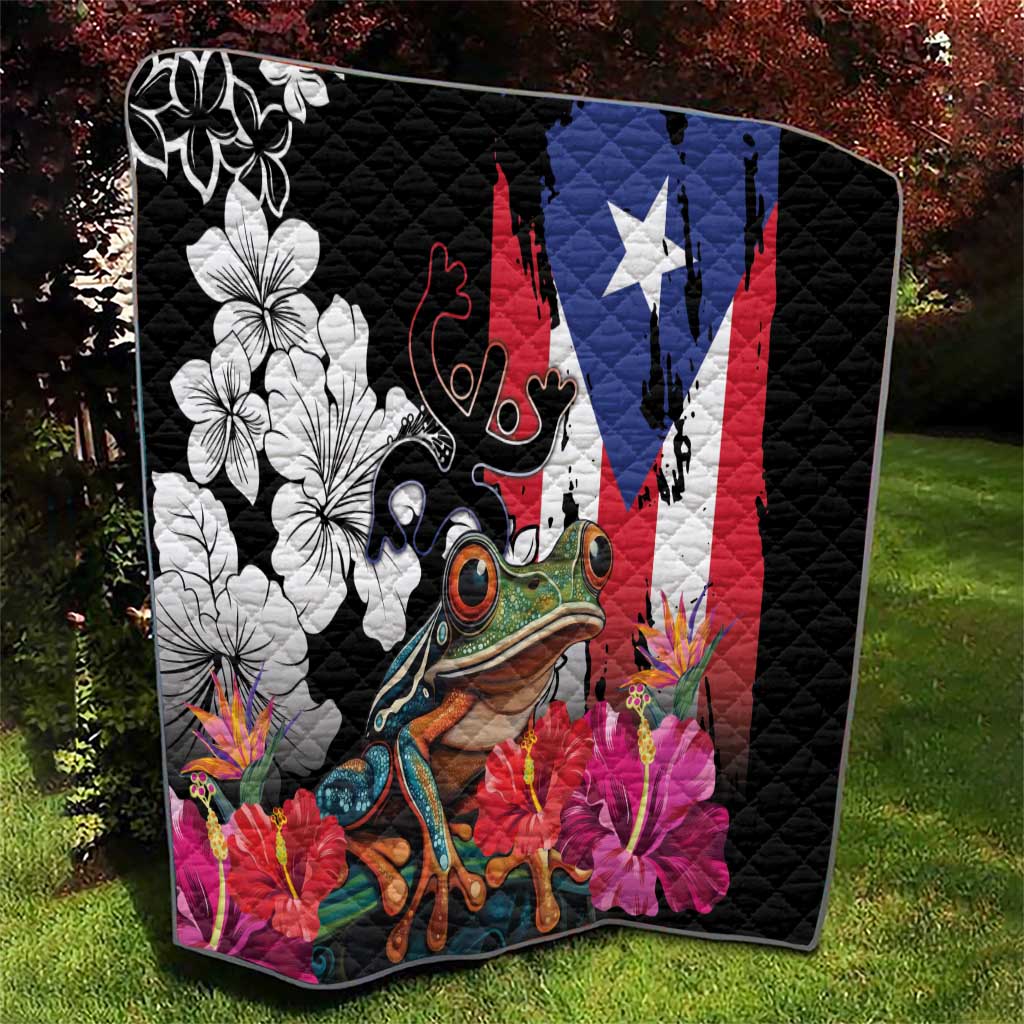 Boricua Taino Coqui Tropical Quilt Puerto Rico Grunge Flag - Wonder Print Shop