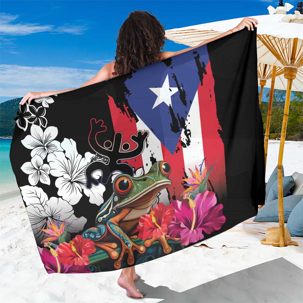 Boricua Taino Coqui Tropical Sarong Puerto Rico Grunge Flag - Wonder Print Shop