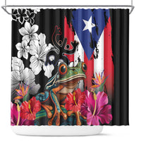 Boricua Taino Coqui Tropical Shower Curtain Puerto Rico Grunge Flag