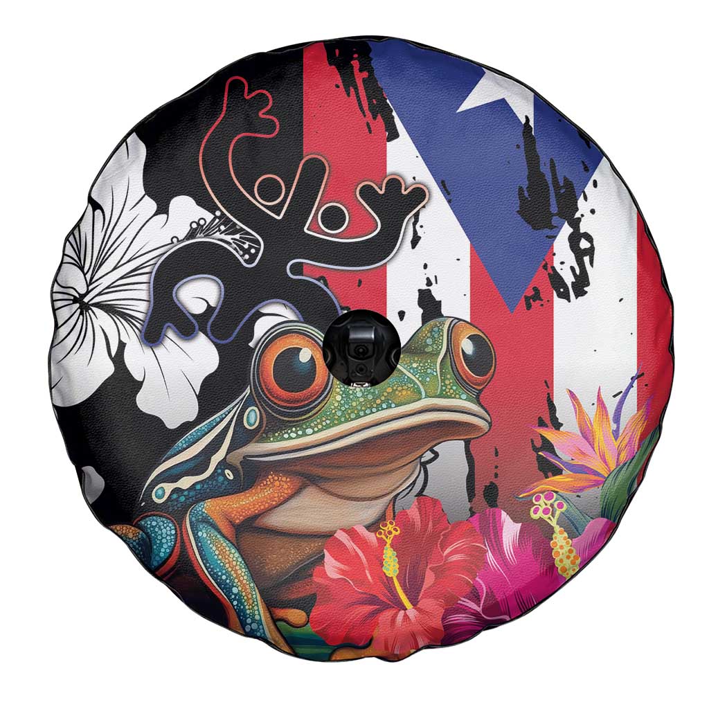 Boricua Taino Coqui Tropical Spare Tire Cover Puerto Rico Grunge Flag - Wonder Print Shop