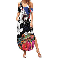 Boricua Taino Coqui Tropical Summer Maxi Dress Puerto Rico Grunge Flag - Wonder Print Shop