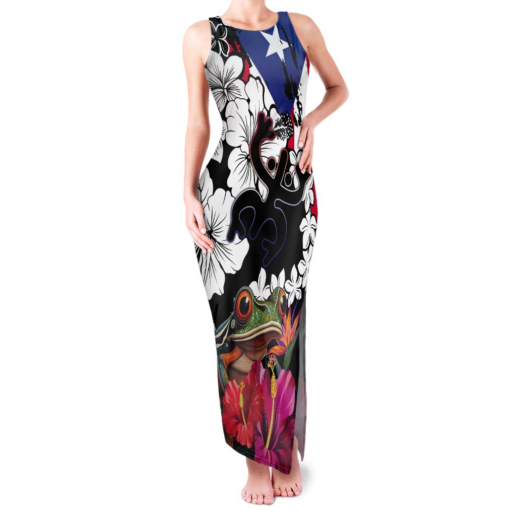 Boricua Taino Coqui Tropical Tank Maxi Dress Puerto Rico Grunge Flag - Wonder Print Shop