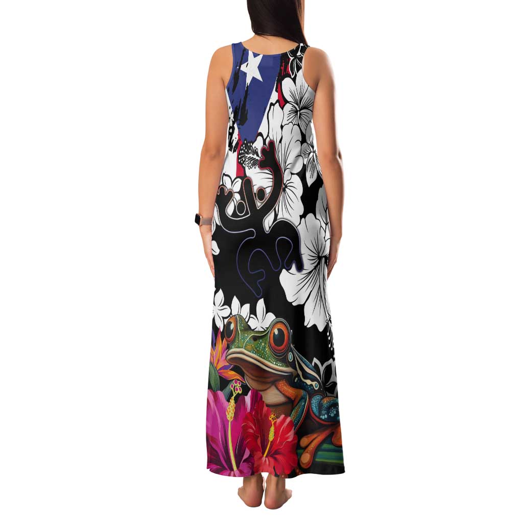 Boricua Taino Coqui Tropical Tank Maxi Dress Puerto Rico Grunge Flag - Wonder Print Shop