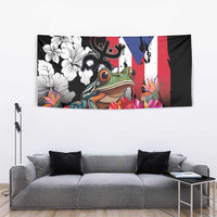 Boricua Taino Coqui Tropical Tapestry Puerto Rico Grunge Flag - Wonder Print Shop