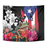 Boricua Taino Coqui Tropical Tapestry Puerto Rico Grunge Flag - Wonder Print Shop