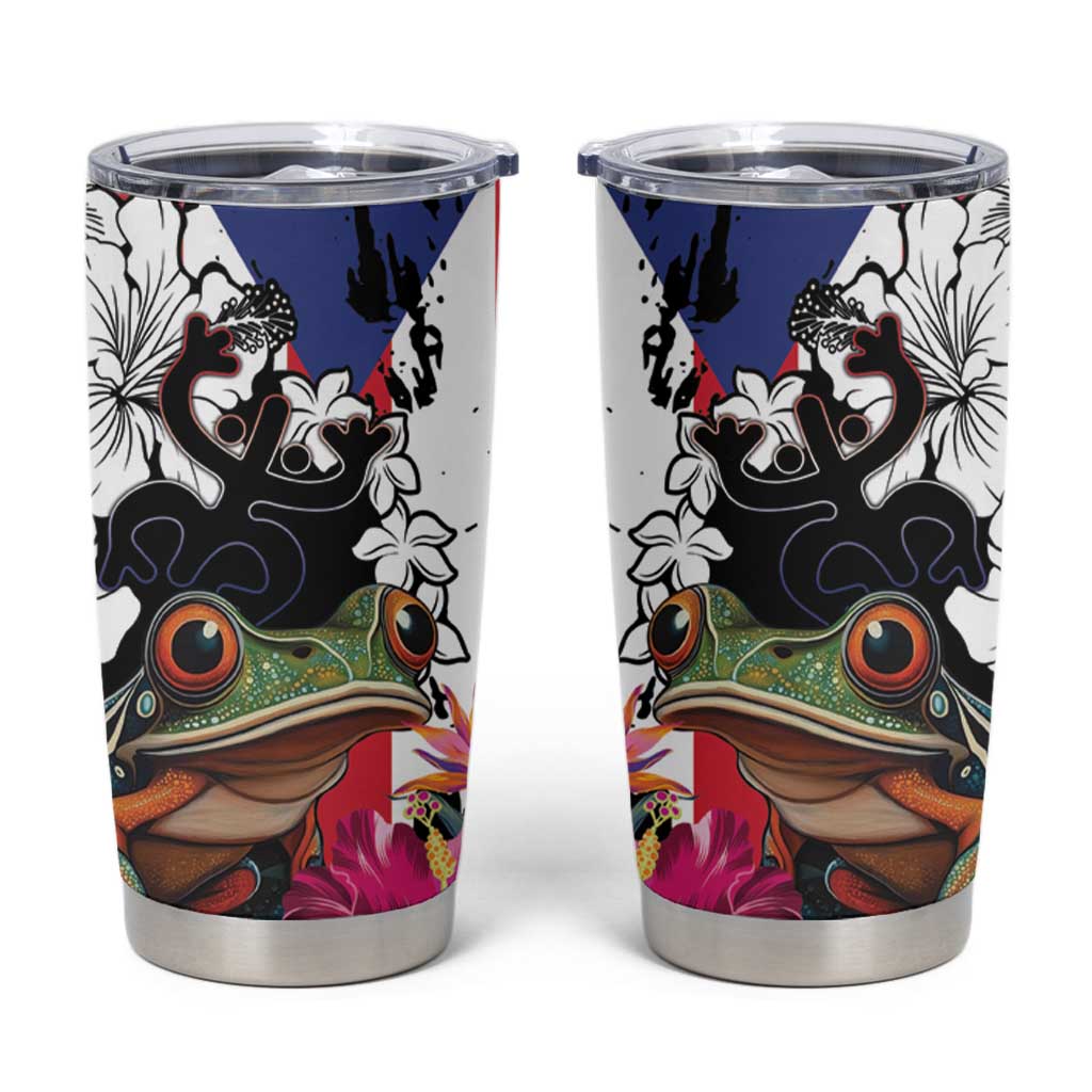Boricua Taino Coqui Tropical Tumbler Cup Puerto Rico Grunge Flag - Wonder Print Shop