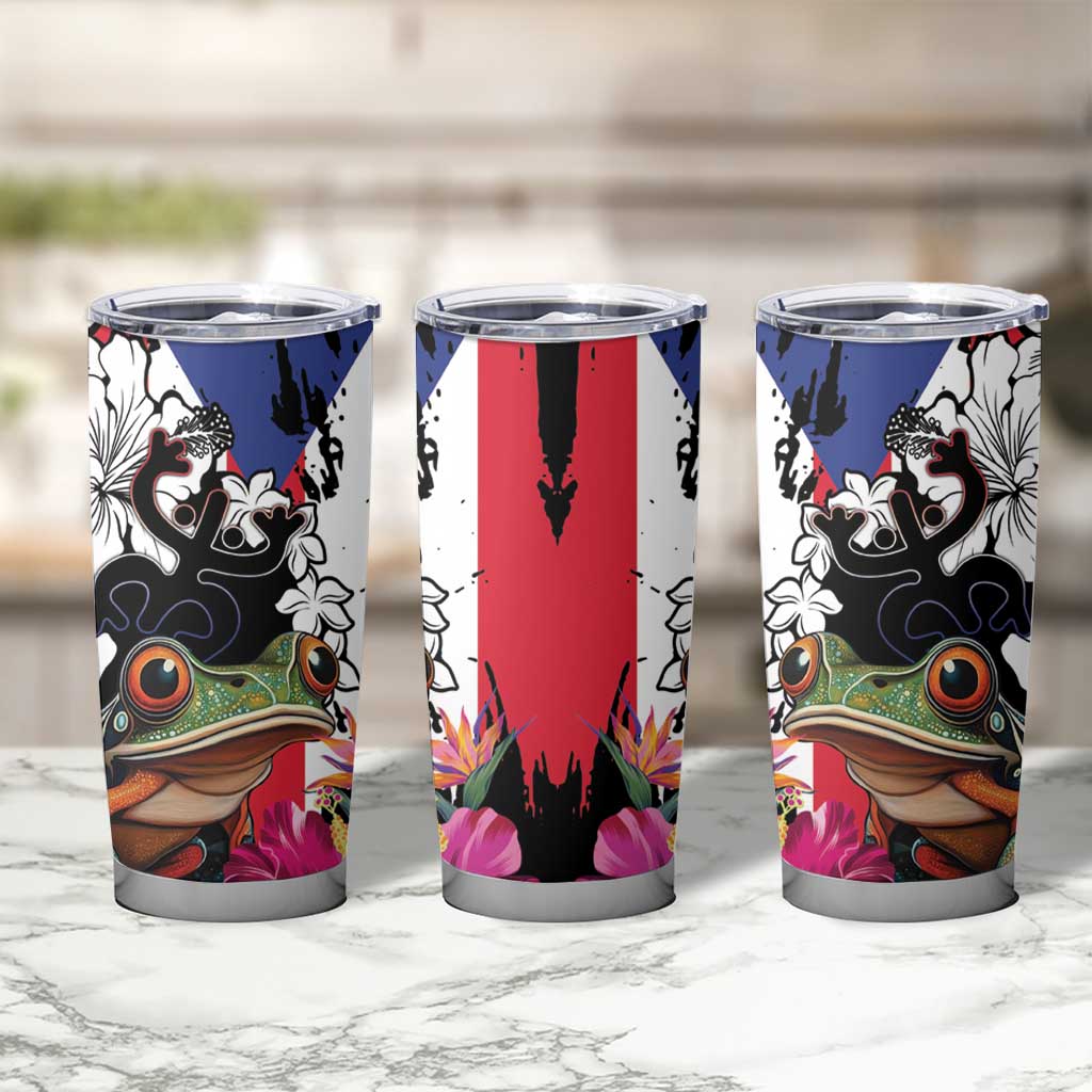 Boricua Taino Coqui Tropical Tumbler Cup Puerto Rico Grunge Flag - Wonder Print Shop