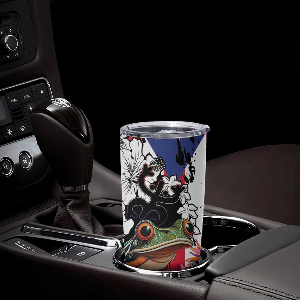 Boricua Taino Coqui Tropical Tumbler Cup Puerto Rico Grunge Flag - Wonder Print Shop