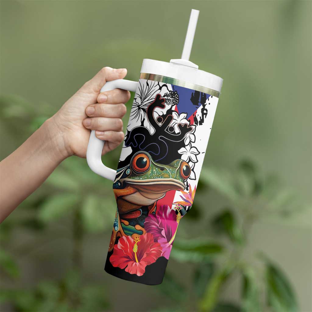 Boricua Taino Coqui Tropical Tumbler With Handle Puerto Rico Grunge Flag - Wonder Print Shop