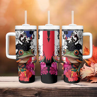 Boricua Taino Coqui Tropical Tumbler With Handle Puerto Rico Grunge Flag - Wonder Print Shop