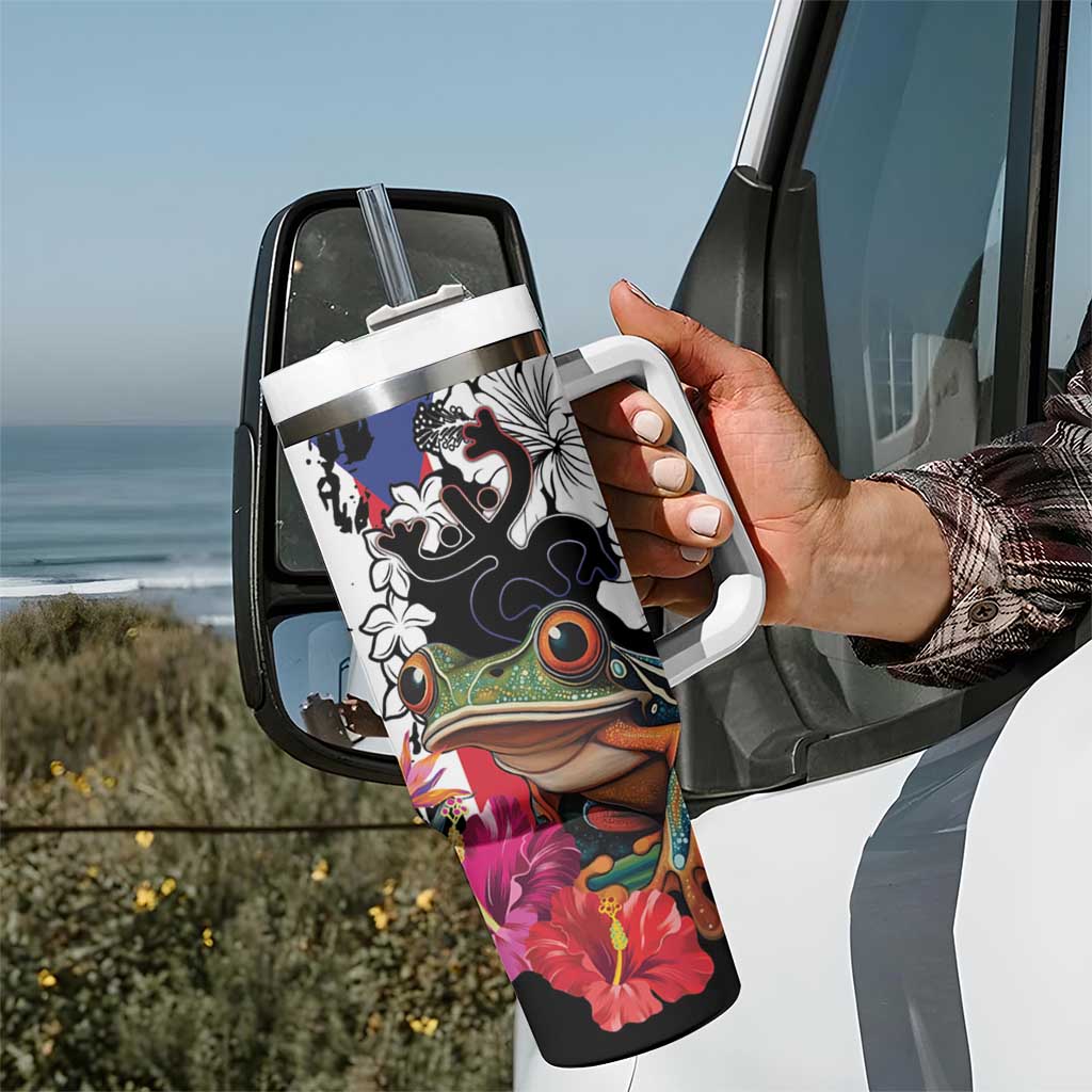 Boricua Taino Coqui Tropical Tumbler With Handle Puerto Rico Grunge Flag - Wonder Print Shop