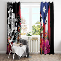 Boricua Taino Coqui Tropical Window Curtain Puerto Rico Grunge Flag - Wonder Print Shop