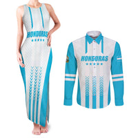 Custom Honduras Football Couples Matching Tank Maxi Dress and Long Sleeve Button Shirt Vamos Los Catrachos
