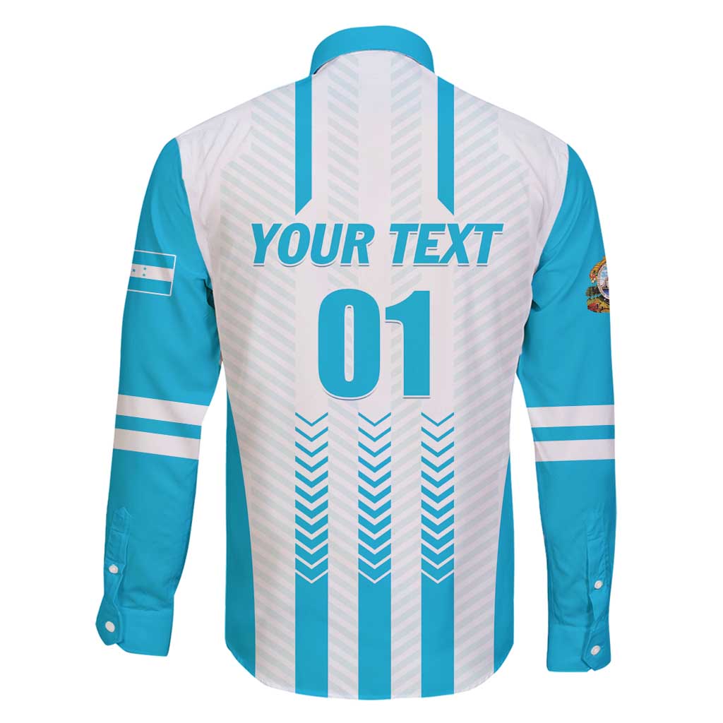 Custom Honduras Football Family Matching Long Sleeve Bodycon Dress and Hawaiian Shirt Vamos Los Catrachos