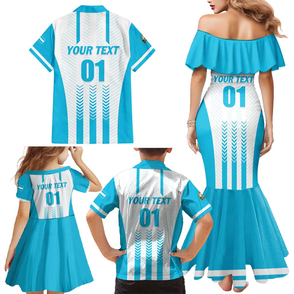 Custom Honduras Football Family Matching Mermaid Dress and Hawaiian Shirt Vamos Los Catrachos
