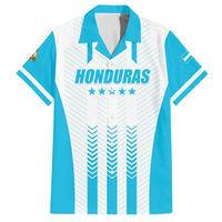 Custom Honduras Football Family Matching Off The Shoulder Long Sleeve Dress and Hawaiian Shirt Vamos Los Catrachos