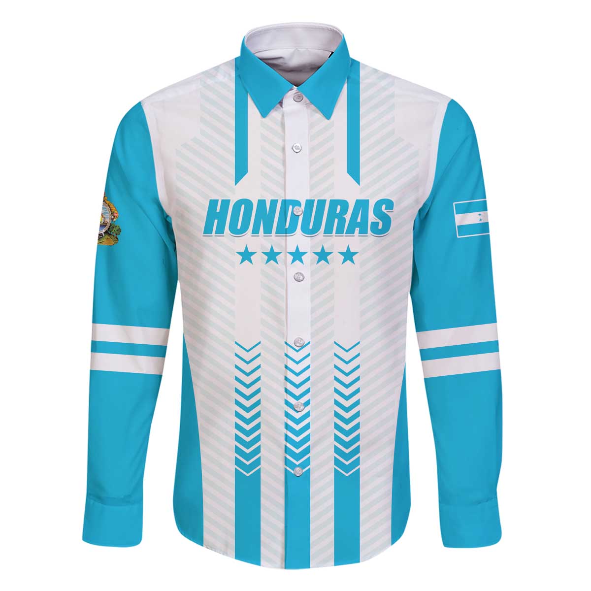 Custom Honduras Football Family Matching Off The Shoulder Long Sleeve Dress and Hawaiian Shirt Vamos Los Catrachos