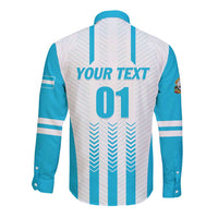 Custom Honduras Football Long Sleeve Button Shirt Vamos Los Catrachos